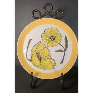 Mikasa Duplex Ben Seibel 12.5" Platter Duet 2501 Yellow Poppies Set Of 2 VTG 70s